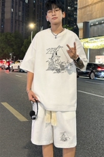 套装！华夫格套装短袖T恤短裤男HTZ533-特p：38，男装牛仔裤，电商B371