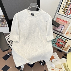 美式复古潮牌夏季解构柳钉褶皱短袖T恤休闲宽松痞帅上衣YW126P40，男装T恤，星座1013-1