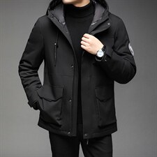 冬季新款中年男士休闲白鹅绒羽绒服保暖连帽外套潮HPHY2117-P368图片