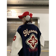 A515-P85街头学院风薄荷绿棒球服潮流百搭宽松情侣夹克上衣外套，男装夹克，星座911