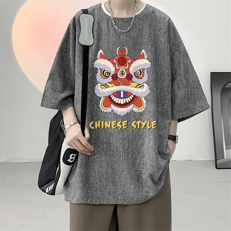 风复古亚麻短袖男棉麻t恤男半袖 ZT71185-P35图片