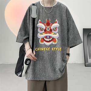 风复古亚麻短袖男棉麻t恤男半袖 ZT71185-P35图片