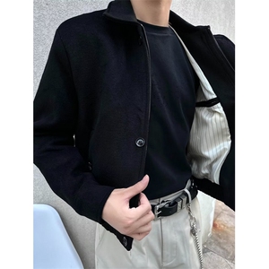 男士夹克小翻领抗皱外套春秋简约纯色微宽松休闲男装工装 J3110,男装夹克,星座1116A（原606A-3）