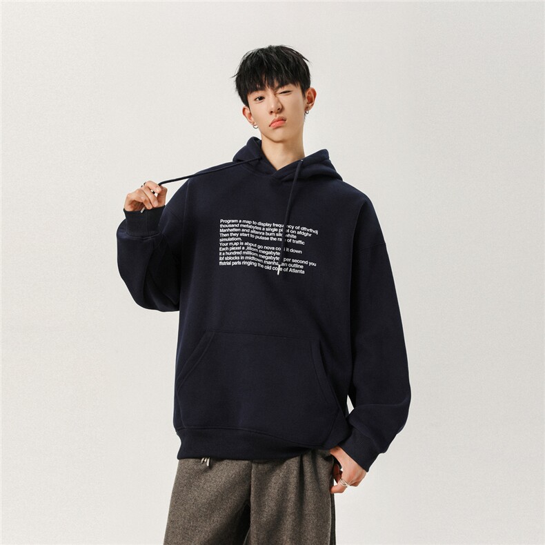 2025秋装美式高街hiphop字母印花宽松连帽卫衣重磅A025-W702-P55,男装卫衣,电商A025