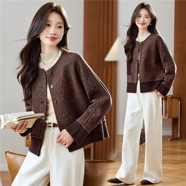 2025年冬季现货羊毛大衣新款经典复古短款双面呢外套，女装双面呢大衣，臻衣坊