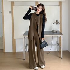 新款上新！！马甲阔腿裤套装2C205-703-P175-K258，女装套装/套裙，2C205