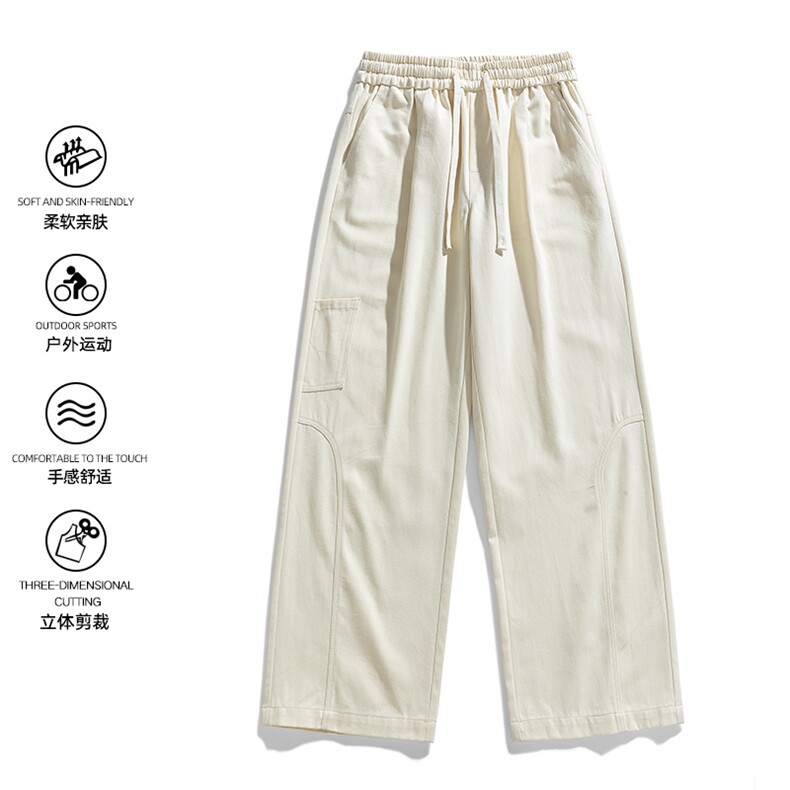 2025秋季新款现货纯棉水洗直筒裤工装休闲长裤DSA157B-K2532-TP53,男装休闲裤,电商A157B