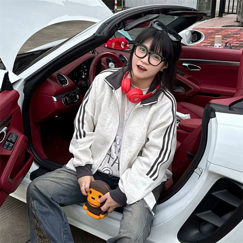 抖音得物高品质美式高街重磅结构设计拼接织带立领卫衣外套CM42,男装卫衣,电商A486