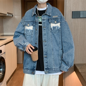 春秋牛仔外套男ins韩版潮流褂学生港风潮牌宽松夹克JK02084-P70图片