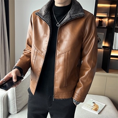 抖音新款棉衣男店主风加绒加厚棉服羊羔绒男装皮衣PY0918-P100，男装棉衣，星座1207-1
