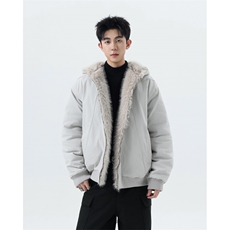 解构座山雕连帽棉服男女宽松解构毛高级毛领棉衣外套2317P118，男装棉衣，星座506-1