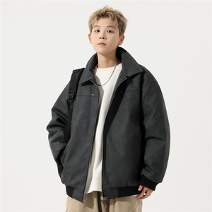 冬季加棉皮棉衣男潮流皮衣夹克加厚棉服外套A266-MYPY010-P90特批图片