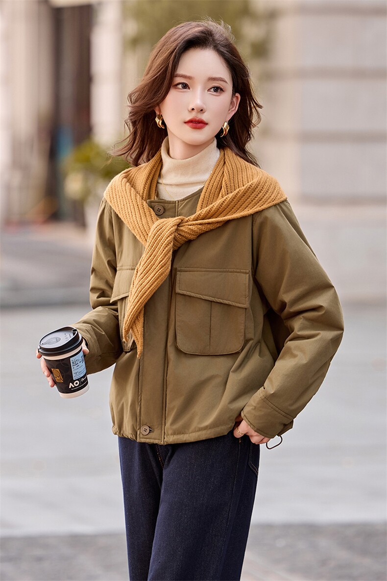 短款棉服女2025秋冬季新款小个子独特超好看洋气轻薄保暖夹棉外套,女装棉衣/棉服,艾仟回(原伊仟回)