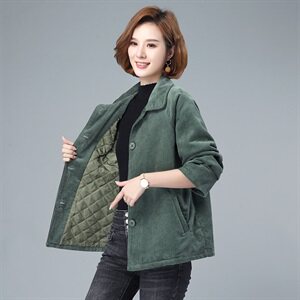 女士短外套秋冬百搭2021年新款妈妈夹克上衣女装加厚夹棉风衣外套图片