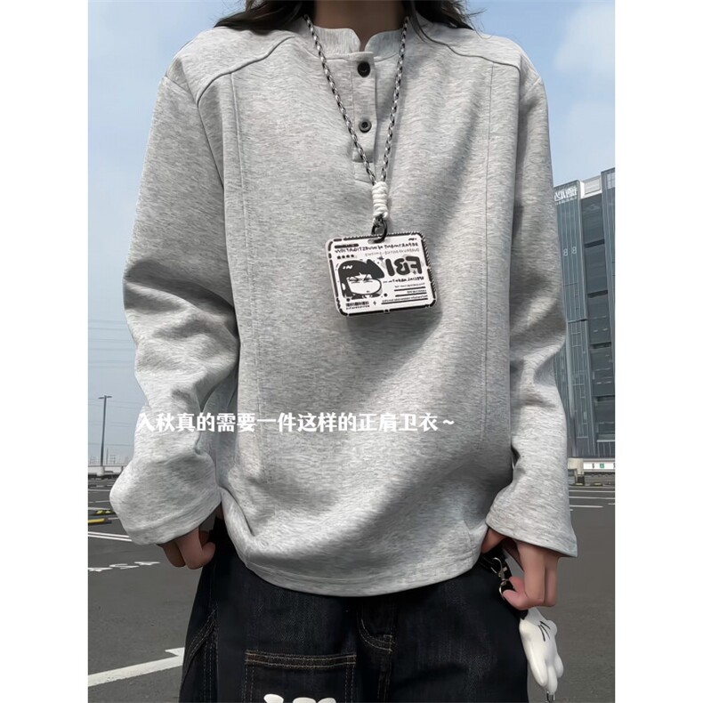 XZ809A/FK04/特P19270克华棉亨利领长袖T恤卫衣,男装T恤,星座809A(原222-1)
