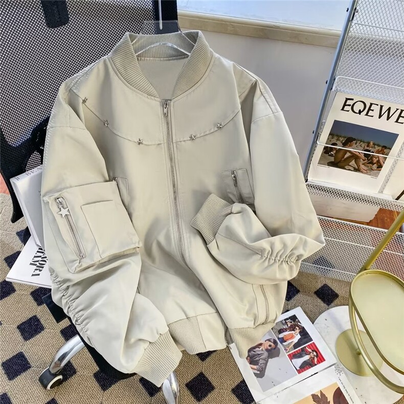 工装夹克外套女春秋款美式机能飞行员风小众设计感冲锋衣 JK0011图片