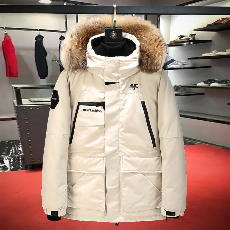 电商B2472020冬季新款加厚羽绒服带毛领可脱卸外套潮8916，男装羽绒服，电商B247