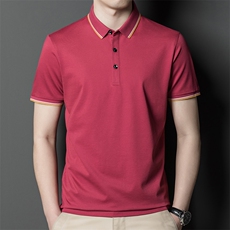 短袖t恤男翻领中年男士爸爸夏季衣服全棉衬衫宽松体桖HM8232-P53，男装Polo衫，星座1105-3