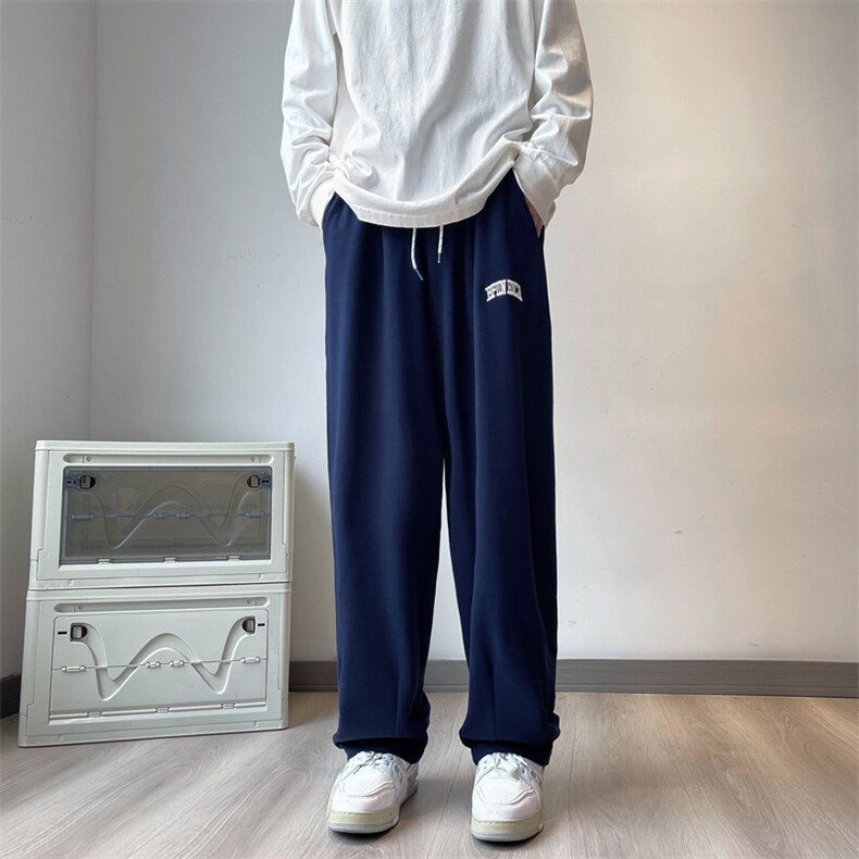 直筒休闲裤男灰色卫裤男生垂感运动裤子男款长裤BK115-P38,男装休闲裤,星座1001-1
