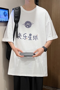 港风大码宽松休闲宽松短袖男T恤衫电商基地服装城D201-DM99-P25图片