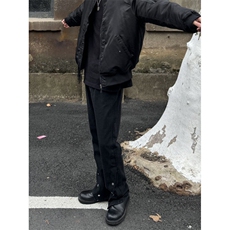 高街美式排扣牛仔裤拉链设计感直筒牛仔裤，男装牛仔裤，星座310A-4