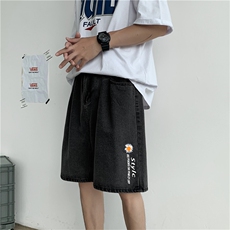 数据ND02夏季五分牛仔短裤小雏菊直筒宽松短裤男D662，男装牛仔裤，星座1008
