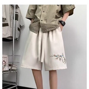 潮新中式短裤男夏季潮牌大码休闲宽松运动美式高街五分裤X5538图片