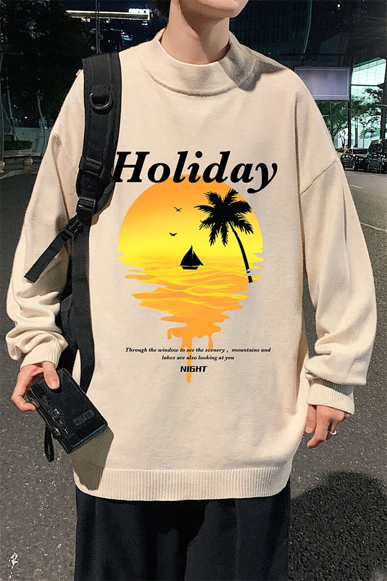半高领毛衣男士大码针织衫男毛线衣男M18266-P45加绒款-P65,男装针织衫/毛衣,电商A040