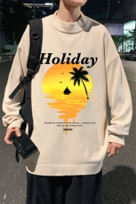 半高领毛衣男士大码针织衫男毛线衣男M18266-P45加绒款-P65，男装针织衫/毛衣，电商A040