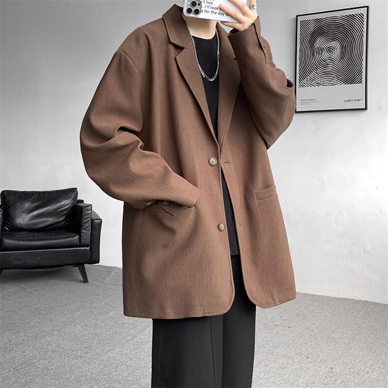 8XL-M肌理感西服美式休闲西装外套男复古痞帅高级感衣服XF002P85,男装西服,电商B312