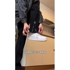 美式高街裤子男款侧边拉链黑色软牛仔裤修身长微喇裤RK3167-P37，男装牛仔裤，星座412-1