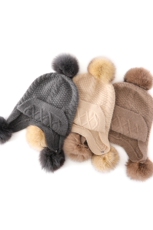 秋冬季35%保暖舒适无压感三毛球帽子，帽子，轩妮羊绒