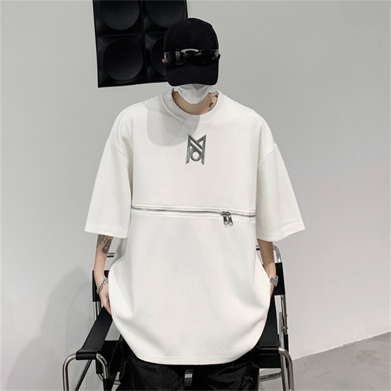 C393-P28夏季新款美式潮牌水洗短袖T恤男设计感宽松上衣现货,男装T恤,星座512-6