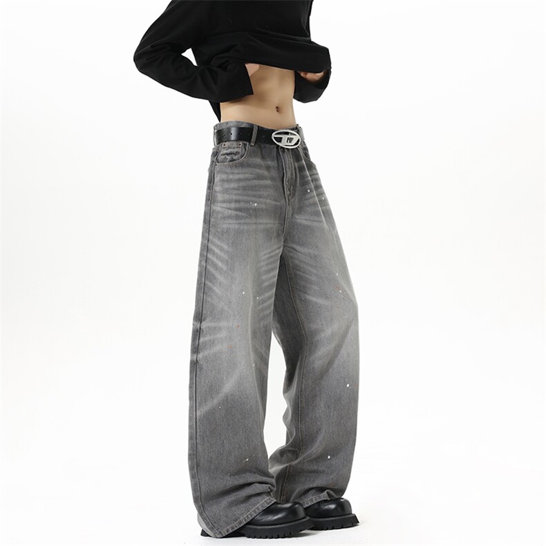 【现货】XZ1218BK3165特价P48美式复古烟灰泼墨牛仔裤，男装牛仔裤，星座1218（原611-3）