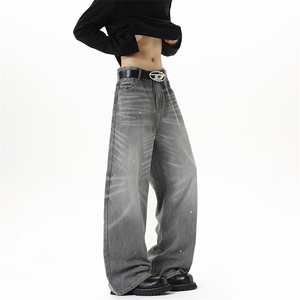 【现货】XZ1218 BK3165 特价P48 美式复古烟灰泼墨牛仔裤,男装牛仔裤,星座1218（原611-3）