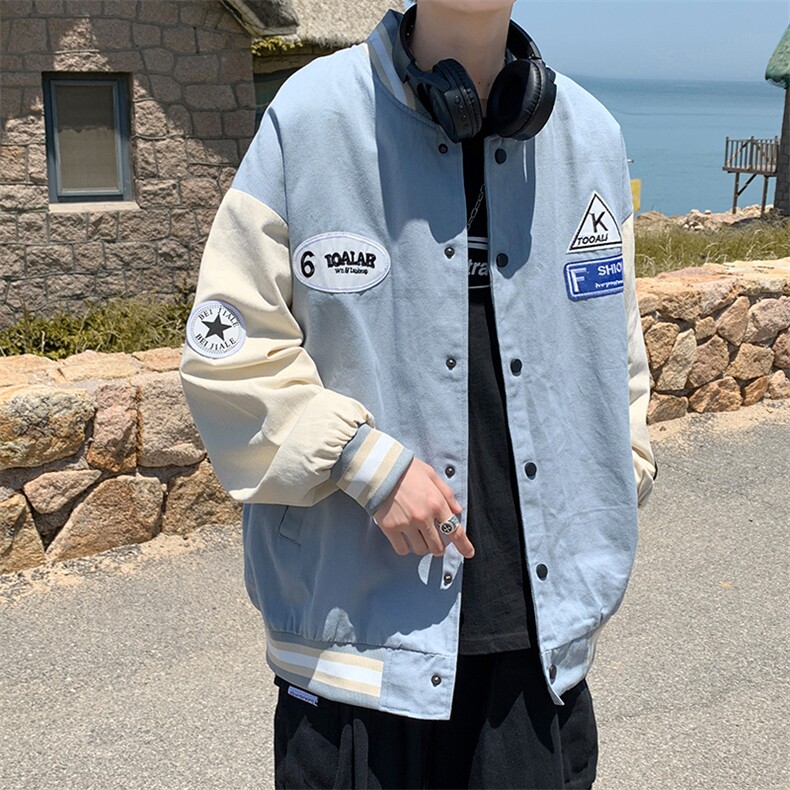 棒球服男潮牌宽松ins百搭学生夹克韩版潮流港风帅外套  W1137-P48图片
