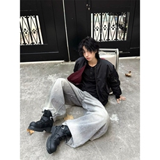 AA2103P90酒红丝绒年度王炸bomber夹克棉服双面穿ma1飞行员外套，男装夹克，电商B323A
