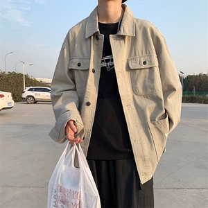 复古盐系炸街拼接男ins街头帅气小众休闲工装拼色夹克 W1071-P40图片