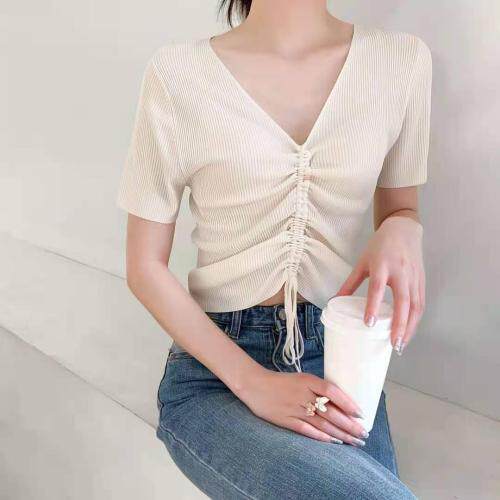 专业曲珠冰麻抽绳短袖衫，下半年主营毛衣打底，女装针织衫/毛衣，搜尚