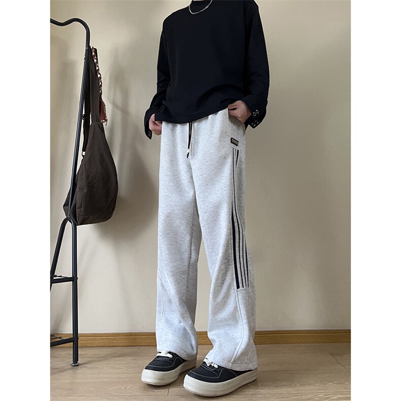 A178秋冬季新款三条杠卫裤直筒宽松潮牌裤子K2837P45限价65,男装休闲裤,电商A178