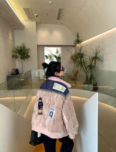 拼接款棉衣，女装棉衣/棉服，大图 DTU