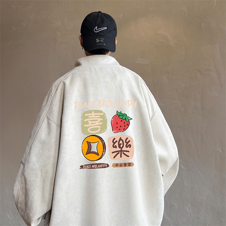 麂皮绒夹克男大码立领褂子外套JK85322-P68加绒款-P78,男装夹克,电商A040
