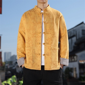 男士外套麂皮绒印花夹克盘扣立领唐装风 XZ1512-2507-P85图片