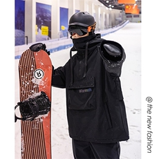 冬季户外连帽滑雪服情侣保暖加绒加厚防水防风中性风外套M25-P175，男装棉衣，电商A001-1