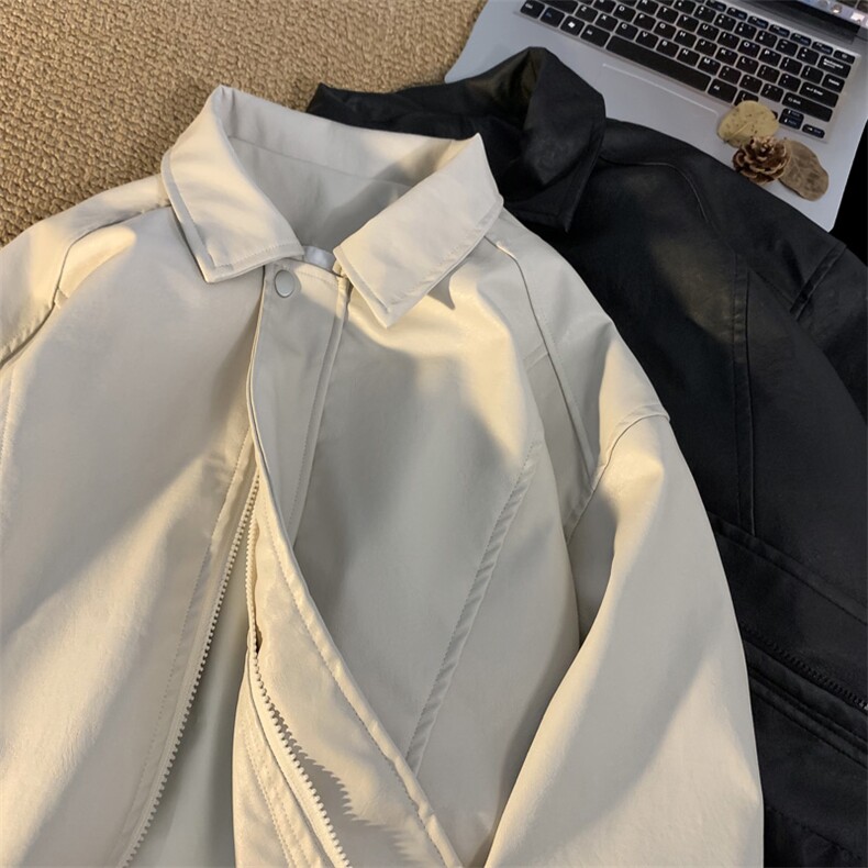 抖音直播！pu皮衣机车服宽松夹克男CP40-特p65控价：118,男装夹克,电商B371