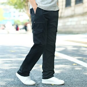 S-7XL2021春装男士休闲裤多口袋宽松工装裤加肥大码1603图片