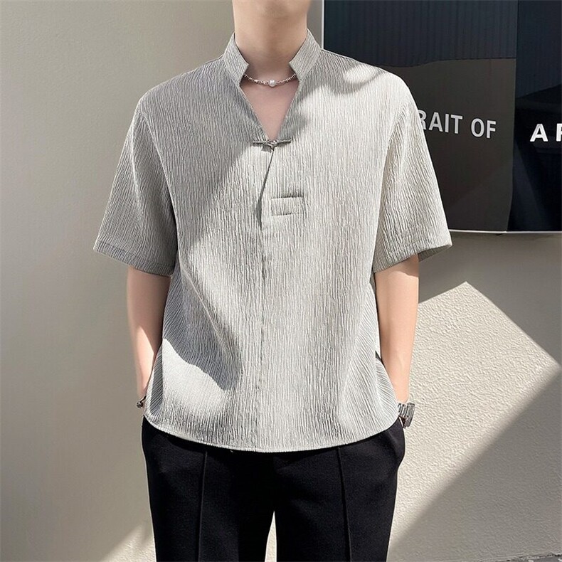 现货潮流风立领t恤男短袖,男装T恤,星座218-1（原230）