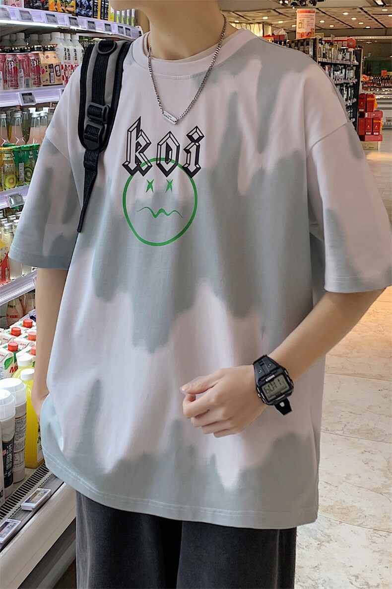 夏装青少年渐变时尚纯棉T恤短袖男女创意印花半袖1599-P45控价68,男装T恤,电商A441-1