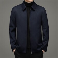 冬季中年男时尚休闲羊毛夹克男翻领爸爸装外套上衣YL6667-P425图片