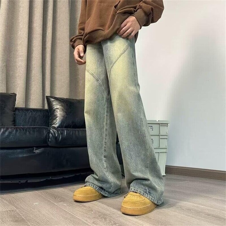 DK966-P48新款牛仔裤男秋冬宽松直筒裤柔软舒适休闲阔腿裤男士,男装牛仔裤,星座603-2